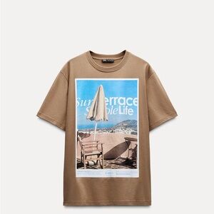 Zara Brown Graphic T-Shirt